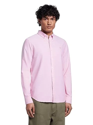 - Men's Shirt, Brewer Slim Fit, Organic Cotton, Indigo Oxford Shirt, Casual-Style Shirt, Coral Pink,