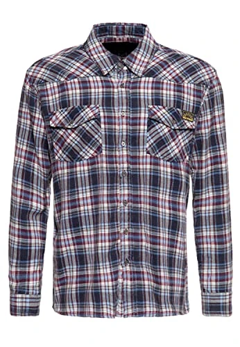 Men's Shirt | Checked | Lumberjack | Check Shirt | Acid Washed | Long Sleeve, multicoloured, XXL