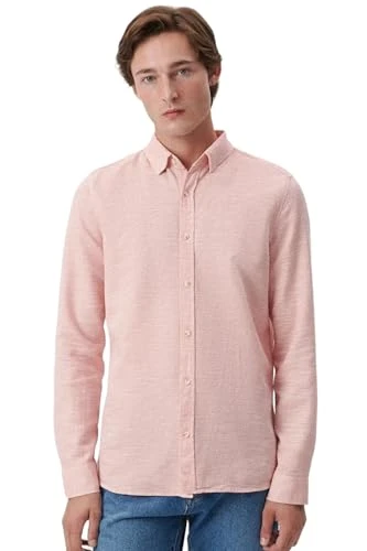 Men's Shirt - Fitted Fit Casual Shirt - Casual Shirt - Pink, pink, L