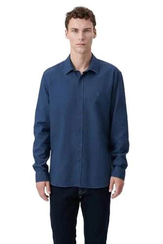 Men's Shirt - Regular Fit Casual Shirt - Casual Shirt - Dark Blue, darkblue, XL