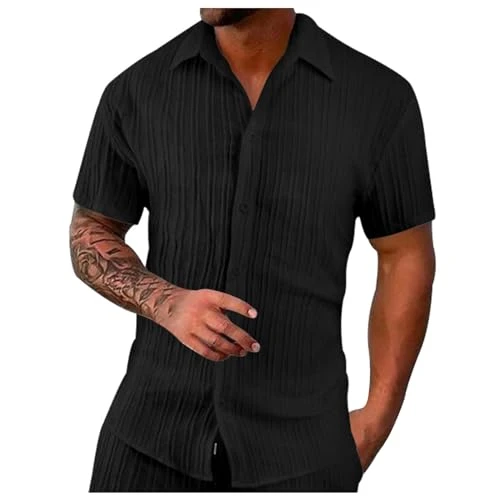 Men's Shirt Short Sleeve Casual Button Down Plain Holiday Beach Shirts Tops Men's Shirt Long Sleeve 