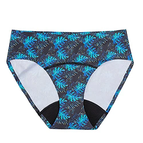 Men's Shirt Tankinis Set for Women Waist Bottom Bikini for Teenagers Mid Swimming Dense Menstruation Bottom in Swimming Trunks Bikini Women's Leopard Print, blue, 4X-Large