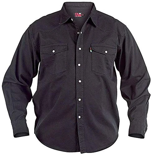 MENS SHIRT  WESTERN BLACK LONG SLEEVE SHIRT KING SIZE (2XL)