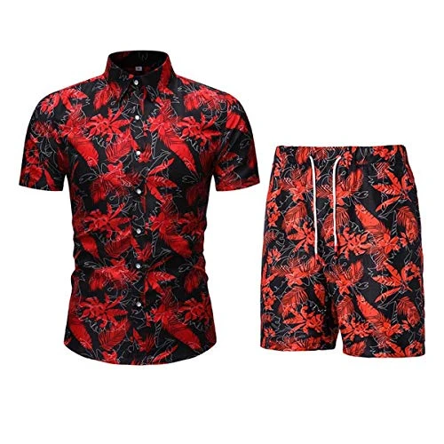 Mens Shirts Hawaiian Short Sleeve Floral Prints Shirts Casual Summer Beach Fancy Wear Palm Shirt and