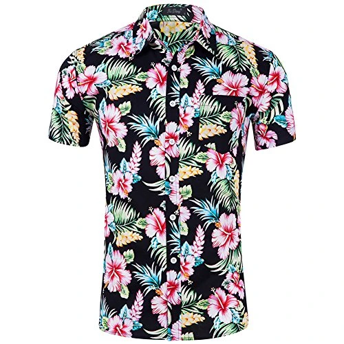 Men's Shirts Hawaiian Style Short Sleeve Summer Casual Beach Aloha Party Shirt Type 18 2XL