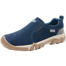 Men's Shoes Winter Closed Sports Shoes Leisure Mountaineering Casual Suede Breathable for Men Boots Man Hiking, dark blue, 9.5 UK