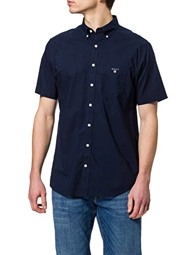 Mens Short Sleeve Casual Shirt Navy 410 M