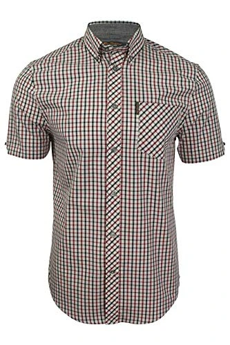 Mens Short Sleeve Classic House Check Shirt 49950 - Blue & Red Size M