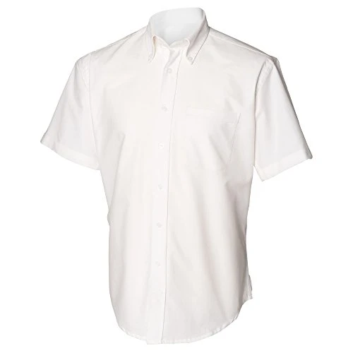 Mens Short Sleeve Classic Oxford Work Shirt (L) (White)