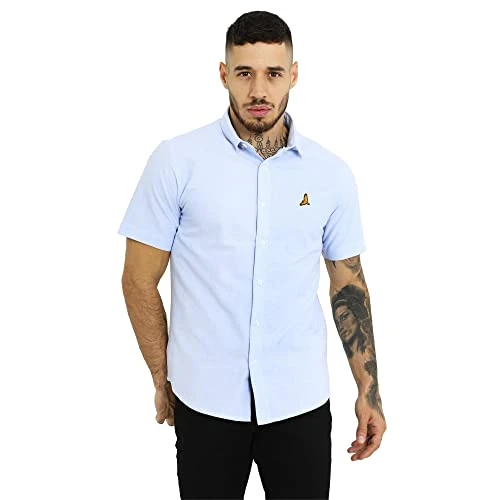 Mens Short Sleeve Cotton Oxford Button Down Casual Shirt