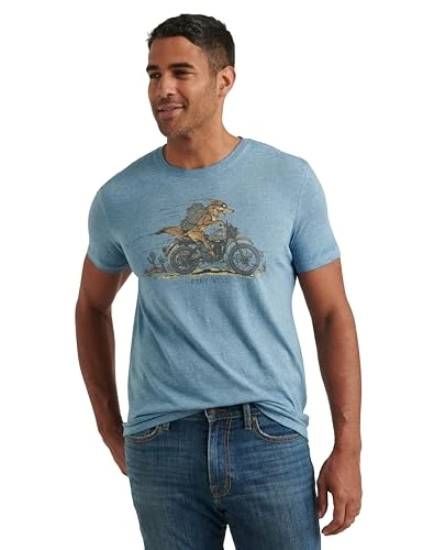 Men's Short Sleeve Crew Neck Coyote Rider Tee T-Shirt, Allure, XXL