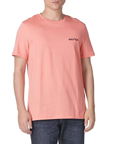 Men's Short Sleeve Crew Neck T-Shirt, Pale Coral Solid, Large