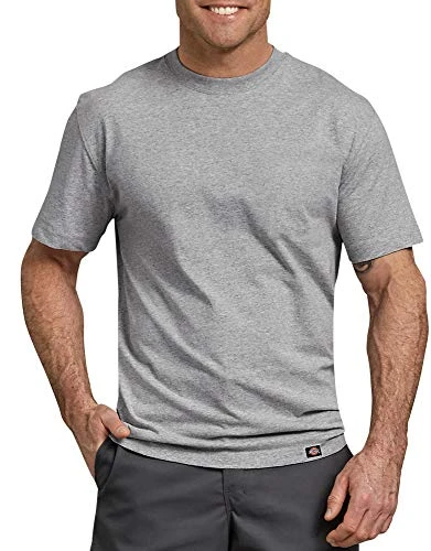 Men's Short Sleeve Heavyweight Crew Neck Work Utility T-Shirt, Heather Gray, 3 Years