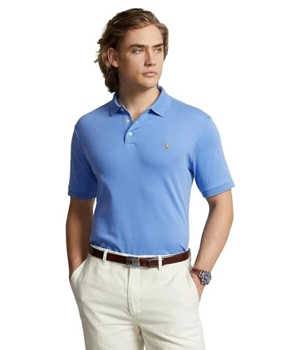 Men's Short Sleeve Knit Pima Polo, Summer Blue, S