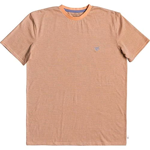 Men's Short Sleeve Knit TEE Button Down Shirt, Coral Sand Arbolito, S