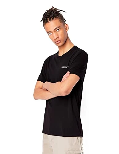 Men's Short Sleeve Micro Milano/Ny Logo T-Shirt, Black, M