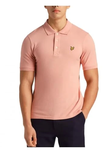 Mens Short Sleeve Polo Shirt Palm Pink L