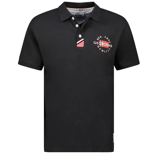 Men's Short Sleeve Polo Shirt SY1358HGN, Black/White, L