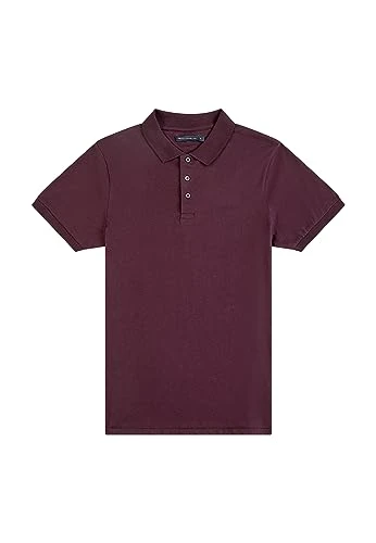 Men's Short Sleeve Polo Shirt T-Shirt Tee Top, bordeaux, S