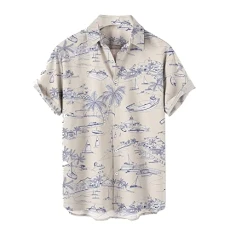 Men's Short Sleeve Shirts with Pattern Men's Fashion Spring Summer Casual Short Sleeve Turn-Down Collar Printed T-Shirts Top Blouse Shirt 110, 0713F-Khaki, XXL Men's Short Sleeve Shirts with Pattern Men's Fashion Spring Summer Casual Short Sleeve Turn-Down Collar Printed T-Shirts Top Blouse Shirt 110, 0713F-Khaki, XXL