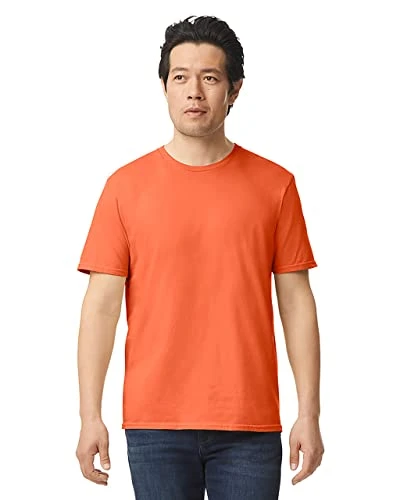 Mens Short Sleeve Soft-Style T-Shirt (S) (Orange)