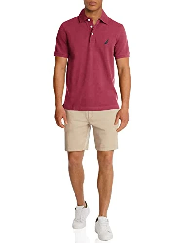 Men's Short Sleeve Solid Stretch Cotton Pique Polo Shirt, Barolo, XXL