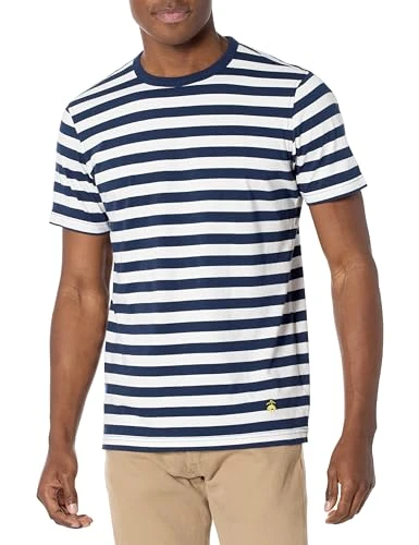 Men's Short Sleeve Stripe Crewneck Tee, Navy/White, XXL/3XL