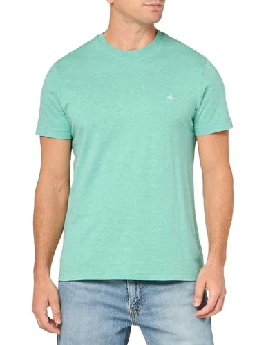 Men's Short Sleeve Supima Cotton Crew Neck Logo T-Shirt, Green, Large