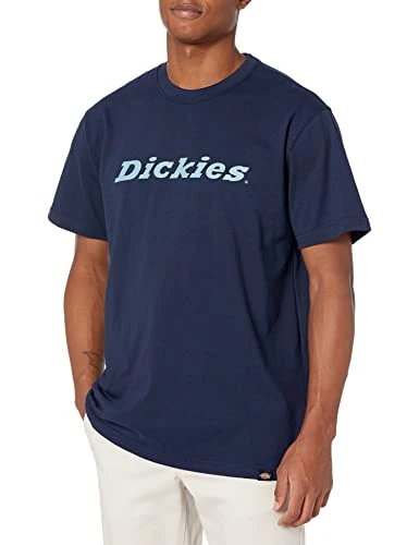 Mens Short Sleeve Wordmark Graphic T-Shirt, Ink Navy, M