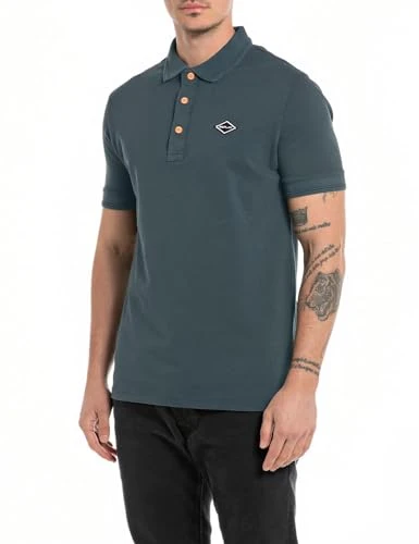 men's short-sleeved cotton polo shirt, gray (Iron 383), XS