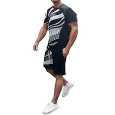 Mens Shorts Sets 2 Piece Outfits Vacation 2 Piece Summer Outfits Fashion Casual Athletic Shorts Tracksuit Set 90S Party Outfits for Men Sweatsuit for Men Set with Hoodie(Black,L)