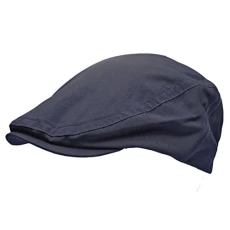 Men's Shower Proof Water Resistant Flat Cap- Navy