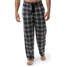 Men's Silky Fleece Pyjama Bottoms, Grey Checked, XXXL Men's Silky Fleece Pyjama Bottoms, Grey Checked, XXXL
