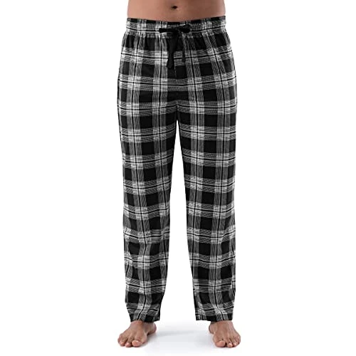 Men's Silky Fleece Sleep Pant, Black Plaid, 3X-Large