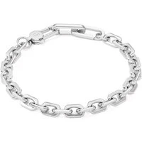 Men's Silver Stainless Steel Chain Bracelet - Silver