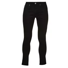 Mens Skinny Jeans Tonal Stitching Denim Trousers Casual Pants Bottoms Black 34 L34