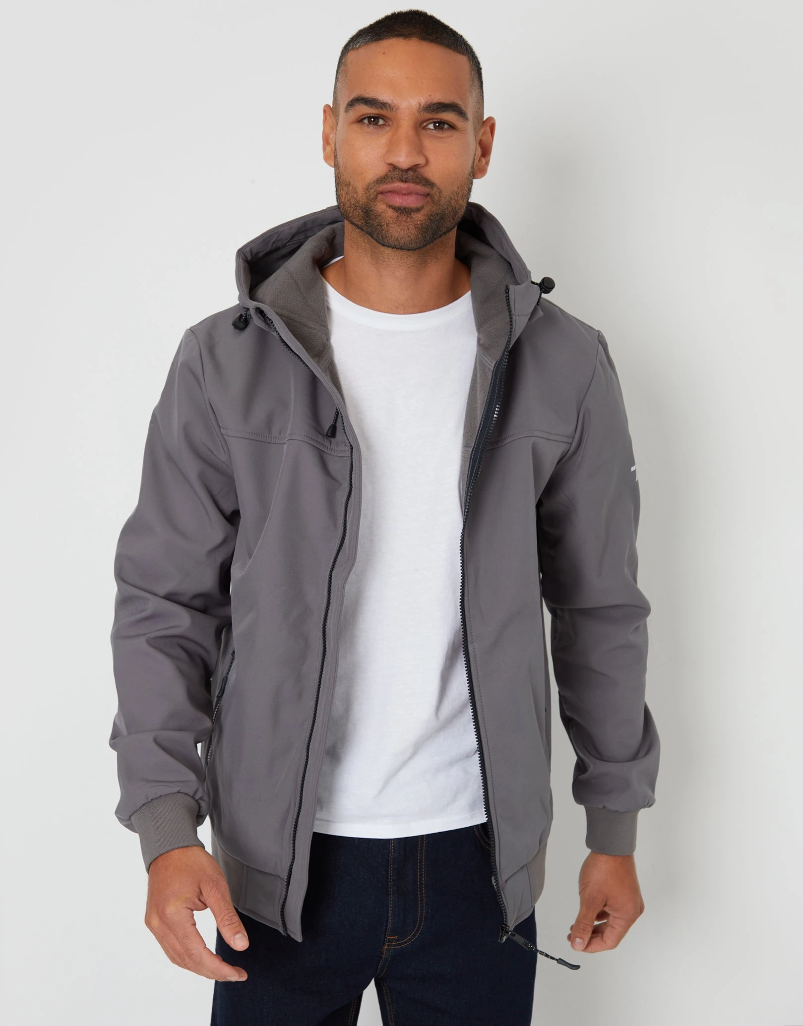 Men's Slate Stretch Hooded Lightweight Jacket