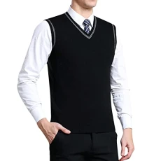 Men's Sleeveless Vest V-Neck Sweater Vest Casual Business T-Shirts Relax Fit Solid Gilets Bottomed Plaid Shirt Gentleman Knitwear Knitted Waistcoat Sweater Cardigans Formal Dress Shitrs XXXL