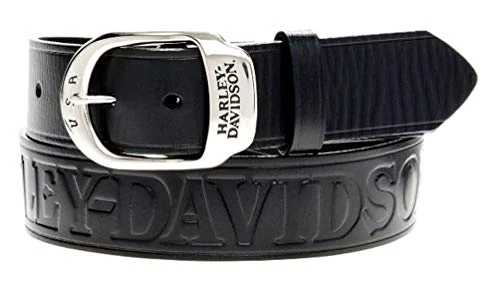 Men's Slide Over Belt Black Leather HDMBT10588