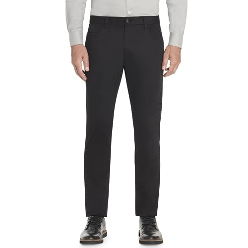 Men's Slim Fit Flex Super Soft Tech Pant Business Casual, Black, 38W x 30L