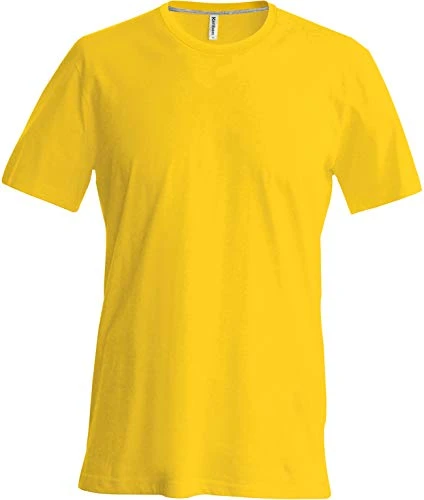 Mens Slim Fit Short Sleeve Crew Neck T-Shirt (4XL) (Yellow)