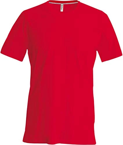 Mens Slim Fit Short Sleeve Crew Neck T-Shirt (L) (Red)