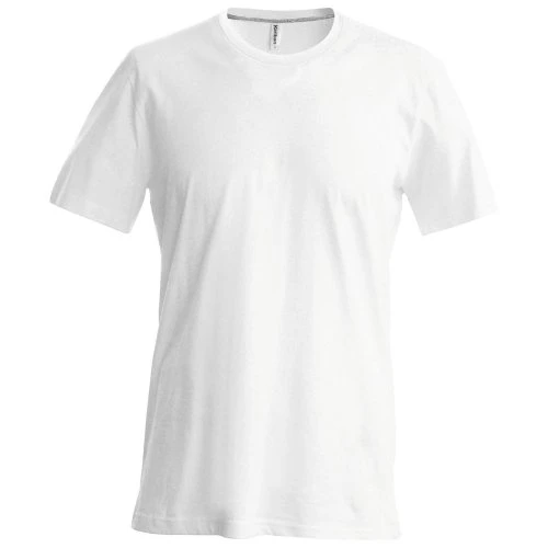 Mens Slim Fit Short Sleeve Crew Neck T-Shirt (L) (White)