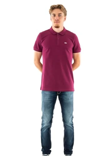 Men's Slim Fit Short Sleeve Polo Shirt, Red (Valley Grape), 3XL