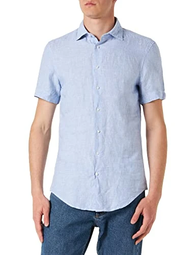 Men's Slim fit Short Sleeve Shirt, lightblue, 15