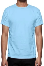 Mens Slim Fitted Casual Crew Neck Printed T Shirt Plain Light-Blue Large Mens Slim Fitted Casual Crew Neck Printed T Shirt Plain Light-Blue Large