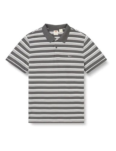 Men's Slim Housemark Polo Shirt, Fine Lines Dark Shadow Striped, S