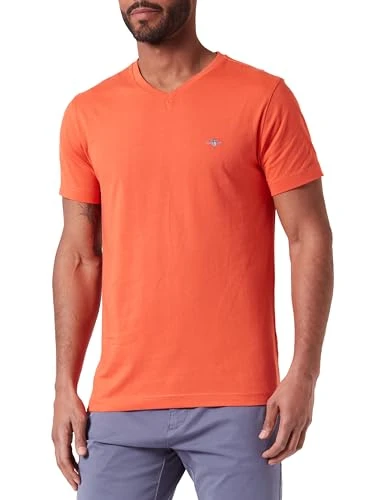 Men's Slim Shield V-Neck T-Shirt, Burnt Orange, 4XL