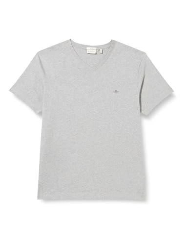 Men's Slim Shield V-Neck T-Shirt, Grey Melange, XL