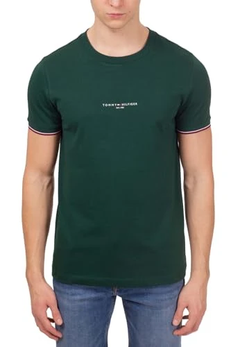 Men's Slim T-Shirt with Signature Details, Forest, L